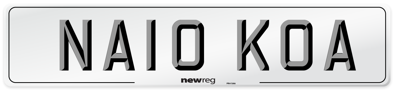 NA10 KOA Number Plate from New Reg